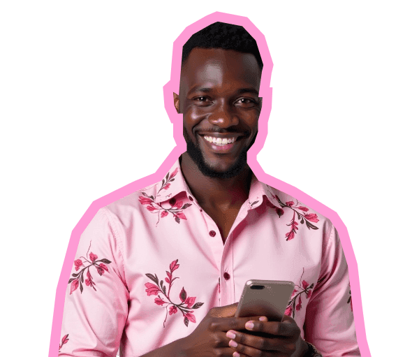 Man smiling using Fundah app